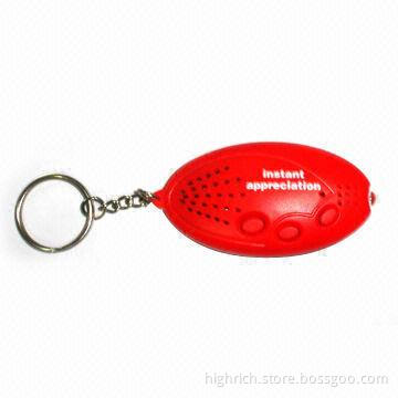 Sound Pre-recorded Keychain with LED Light, Customized Colors are Accepted